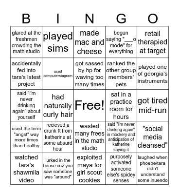 gang bingo Card