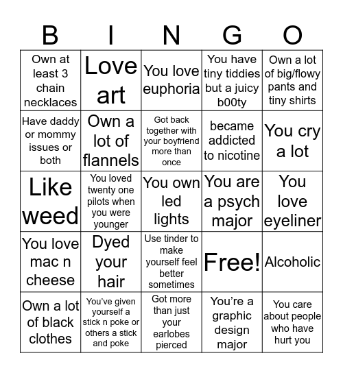 Sophie and Maggie bingo Card