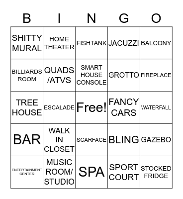 Cribs Bingo Card