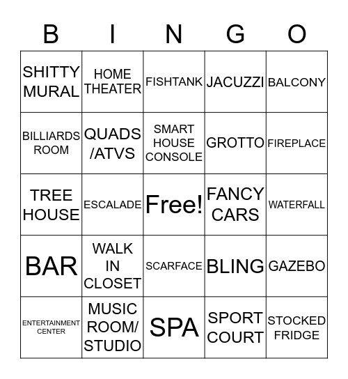 Cribs Bingo Card