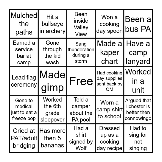 Bingo Card