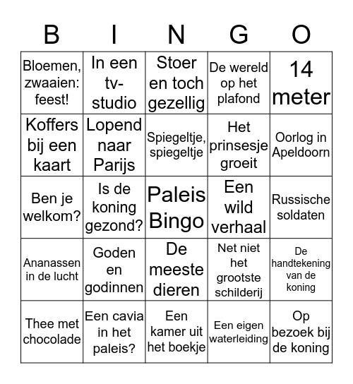 Apeldoorn, Oranje & Paleis Het Loo Bingo Card