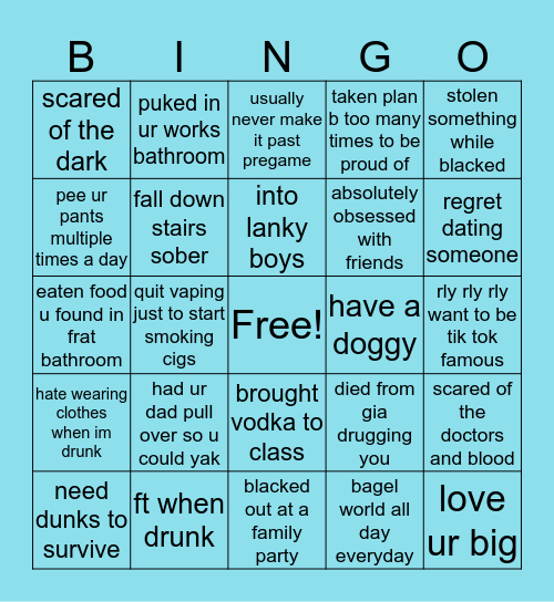 tAyLoR BiNgO Card