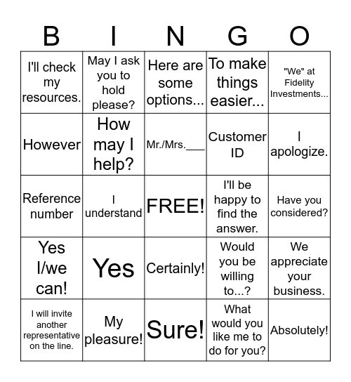 Word to Use for CEI Success Bingo Card
