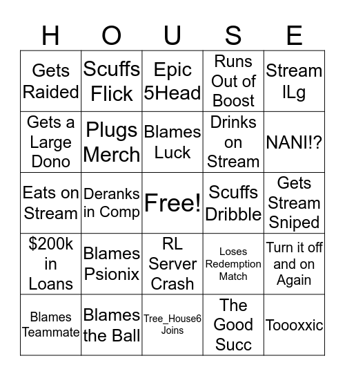 TriHouse Bingo Card