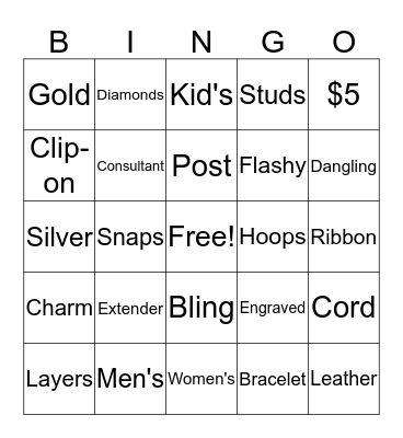 PAPARAZZI BLINGO Bingo Card