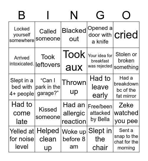 Dabsauce bingo Card