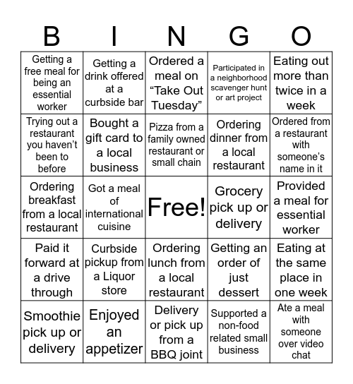 Supporting one another Bingo Card