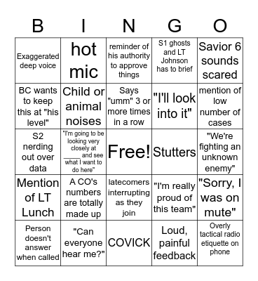 COVICK BINGO Card