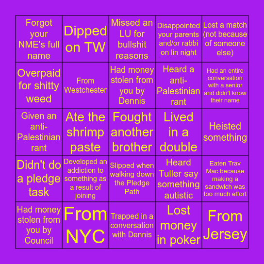 Ligma Alpha Mu Beta Bingo Card