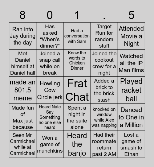 801.5 Bingo Card