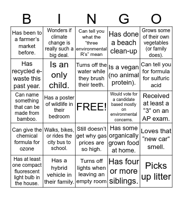 APES Bingo Card