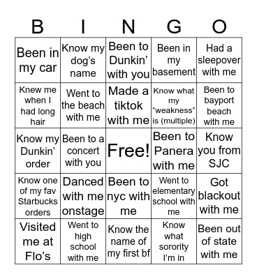 Colette’s BINGO Card