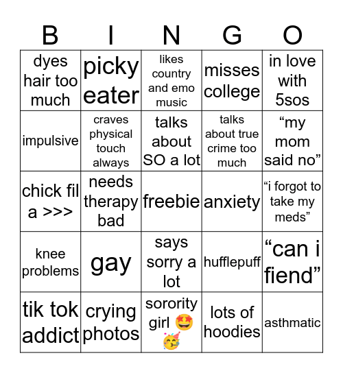 hannah bingo Card