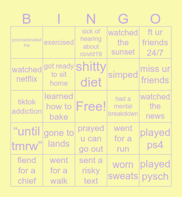 sayville quarantine Bingo Card