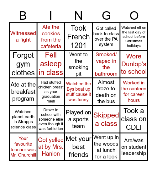 SCA bingo 🦅 Bingo Card