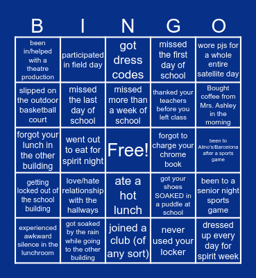 L I B E R T Y  P R E P Bingo Card