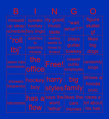 tom zamba bingo Card