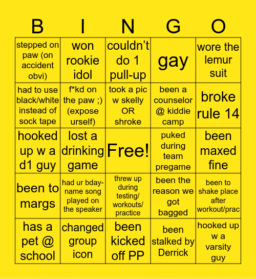 acwh bingo Card