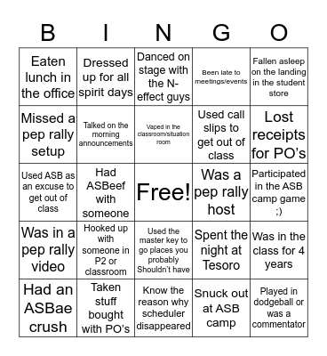 ASBingo Card