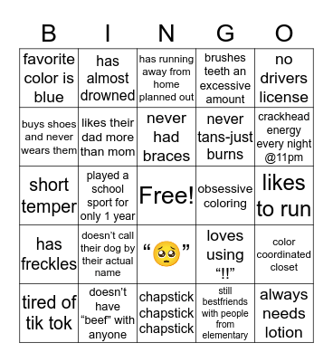 jdogs bingo🥳🤪🤩 Bingo Card