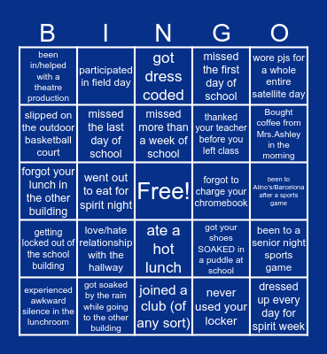 L I B E R T Y  P R E P Bingo Card