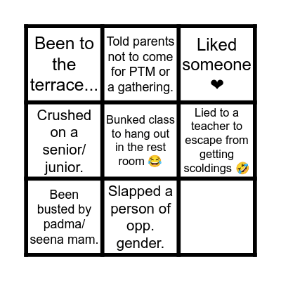 SJPS BINGO! Bingo Card