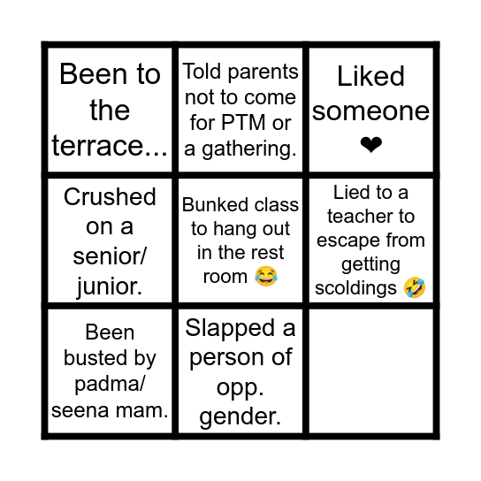 SJPS BINGO! Bingo Card