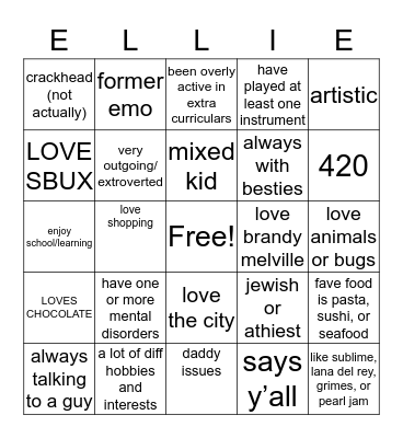 are you like me 👀 Bingo Card