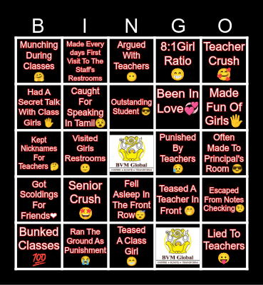 BVM CLASS 12🤫 Bingo Card