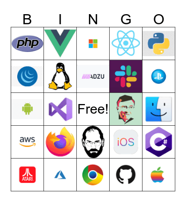 Technology Icon Bingo Card