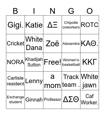 Treesh Bingo Card