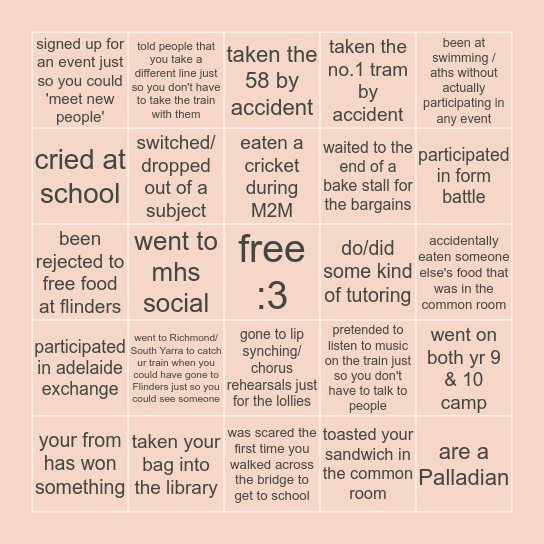 do u really go to macrob? Bingo Card