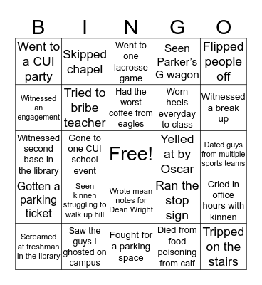 Lauren’s BINGO-CUI EDITION Bingo Card