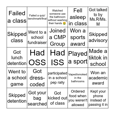 PCSS II BINGO Card