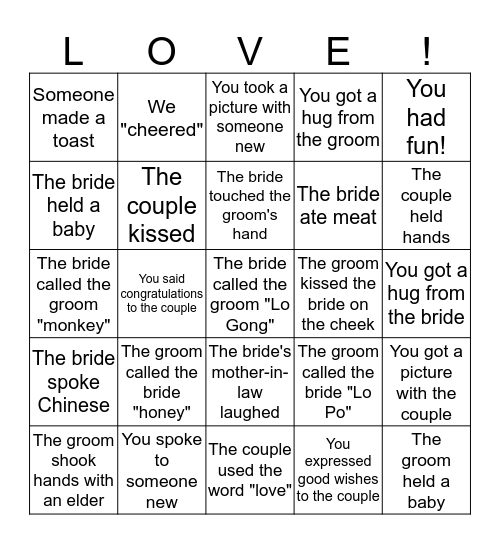 Karl <3 Christiane Bingo Card