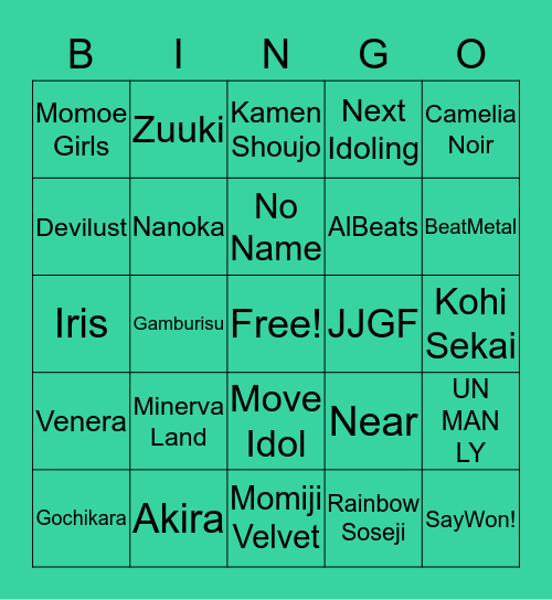 NGIDOL JOGJA BINGO Card