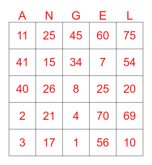 🛡D'ANGELS🛡 Bingo Card