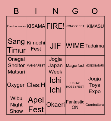 NGEVENT JOGJA BINGO Card