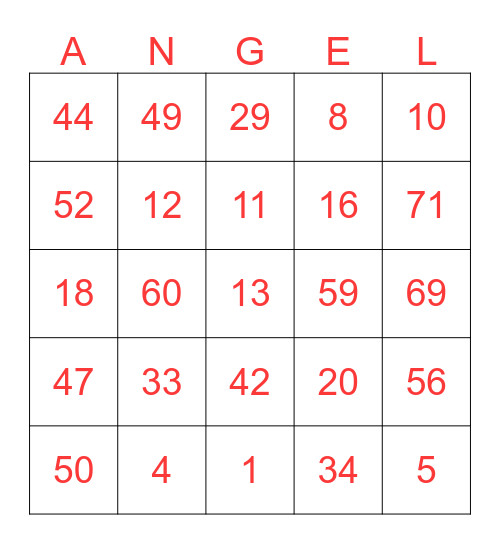 🛡D'ANGELS🛡 Bingo Card