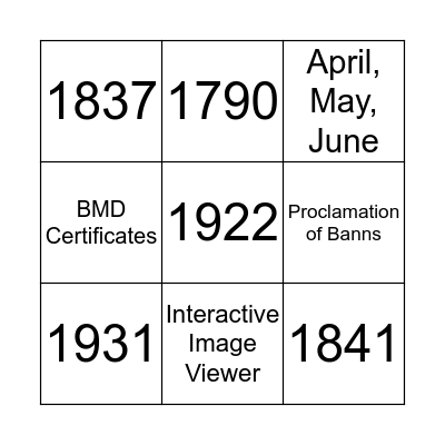 The Card Catalogue Quiz Bingo Card