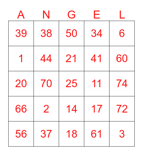 🛡D'ANGELS🛡 Bingo Card