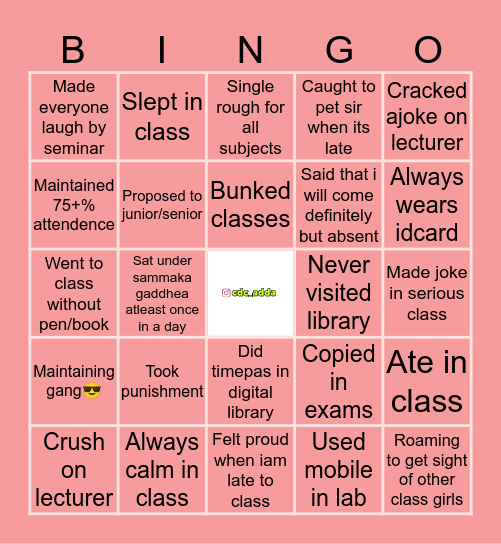 Bingo Card