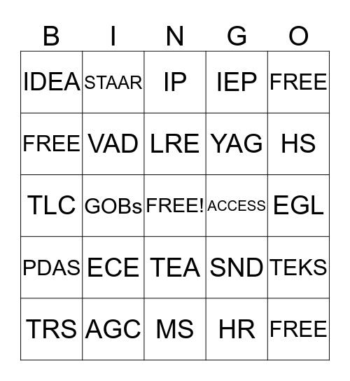 TSD Alphabet Soup Bingo Card