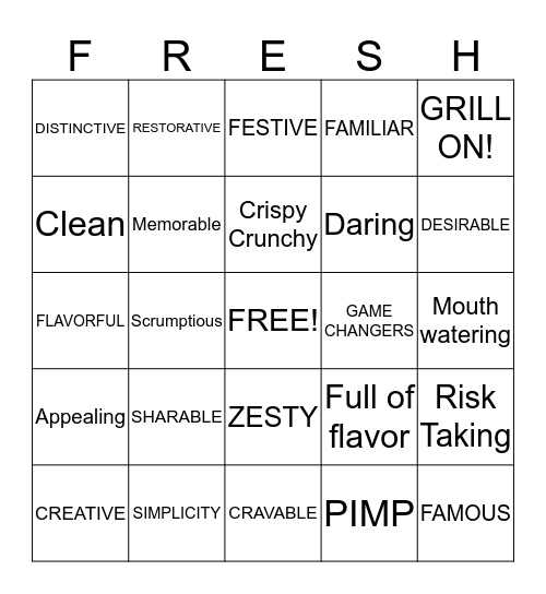 7-11 FRESH BINGO Card