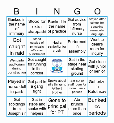 Notre Dame of Holy Cross Bingo Card