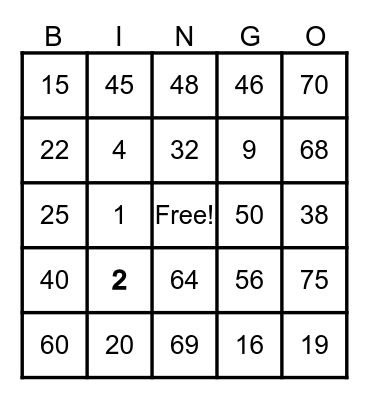 DADDY'S BINGO CARD Bingo Card