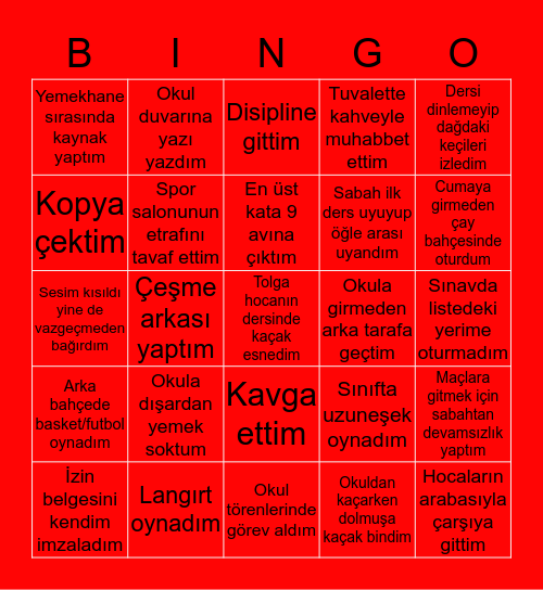 BOLLUK Bingo Card