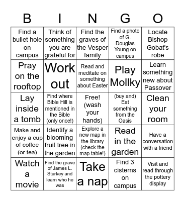 JUC Bingo Card