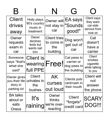 PVOP COVID CAR-SIDE BINGO Card